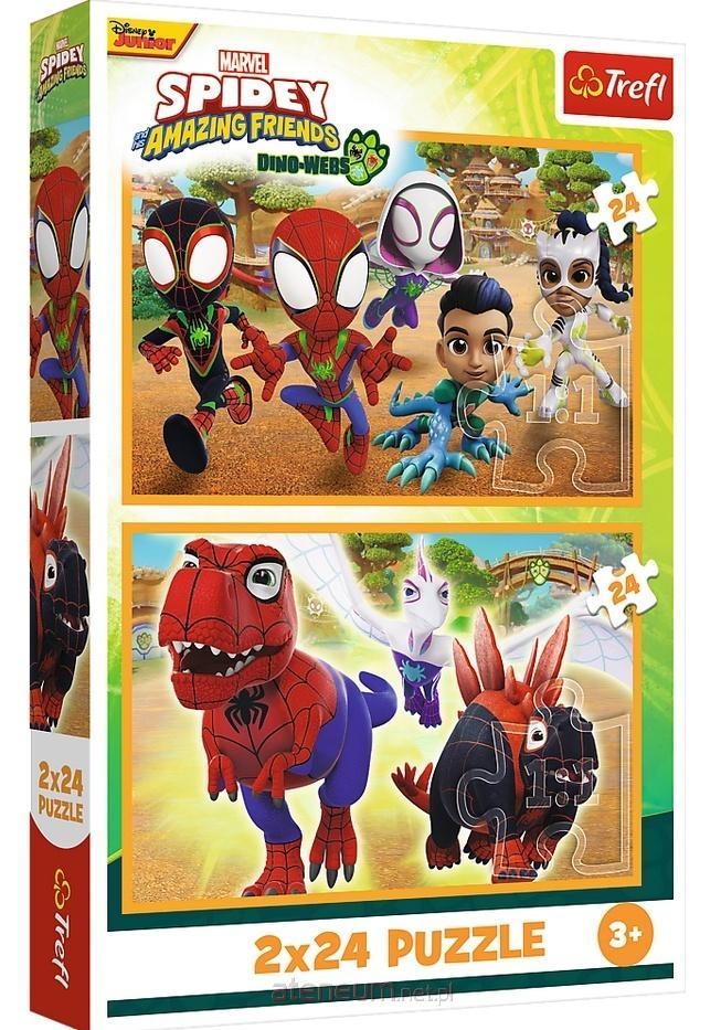 PUZZLE 2x24 Spidey i dinozaury 34432