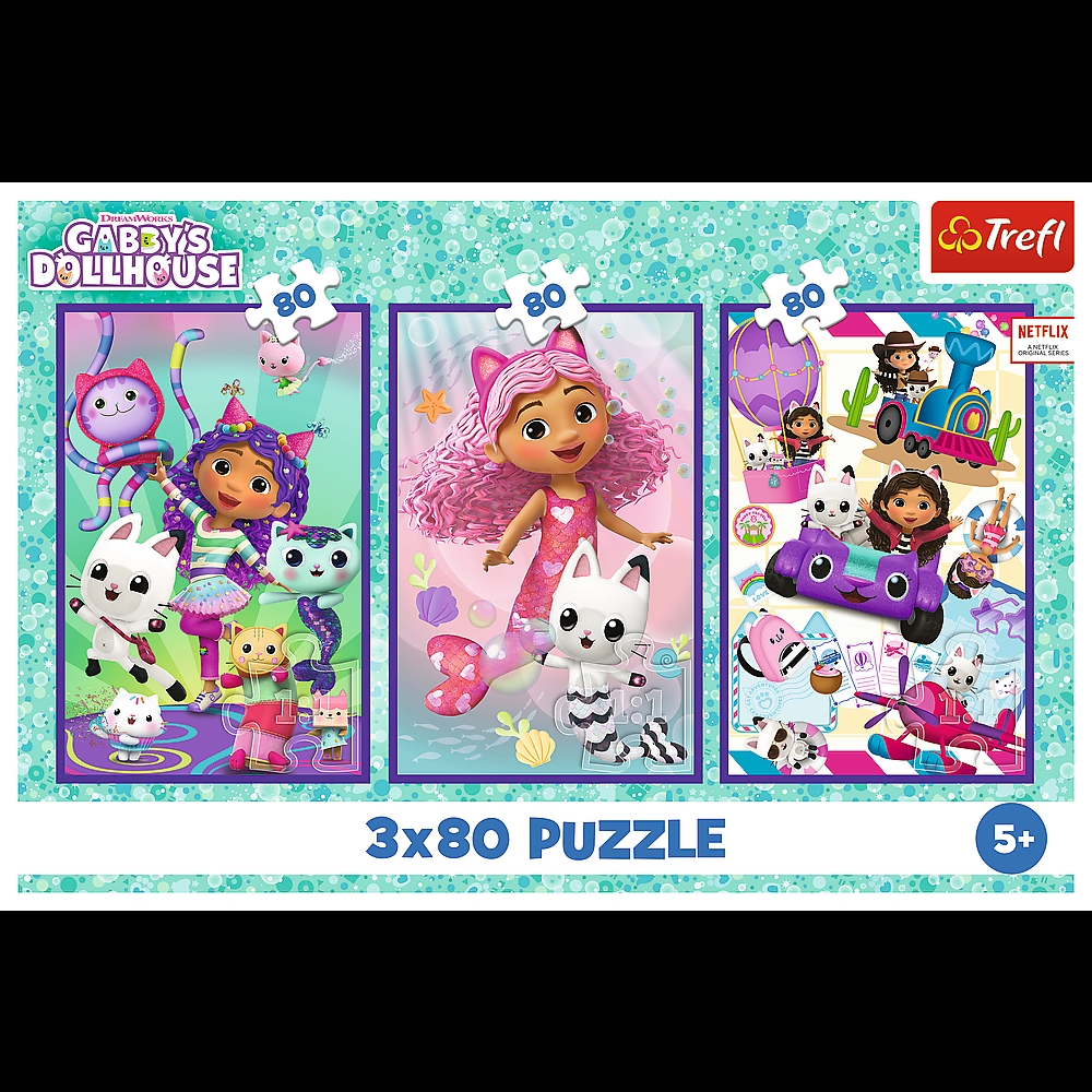 Puzzle 3x80 - Kolorowe dni Gabby - Universal Gabby