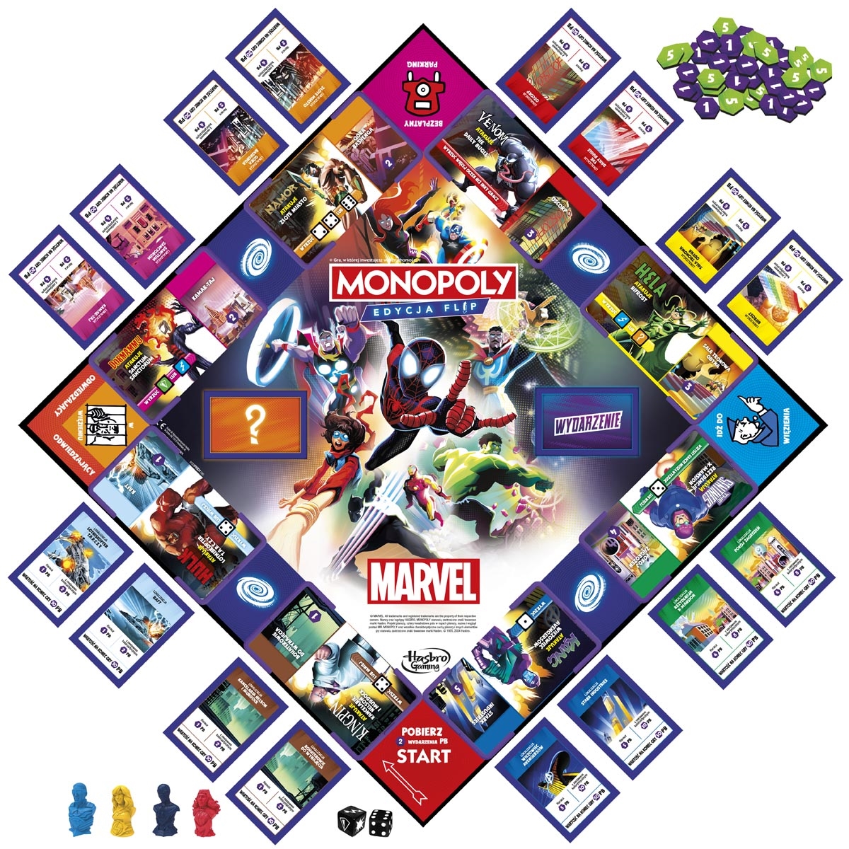 *****GRA MONOPOLY Flip Marvel wersja polska F9931