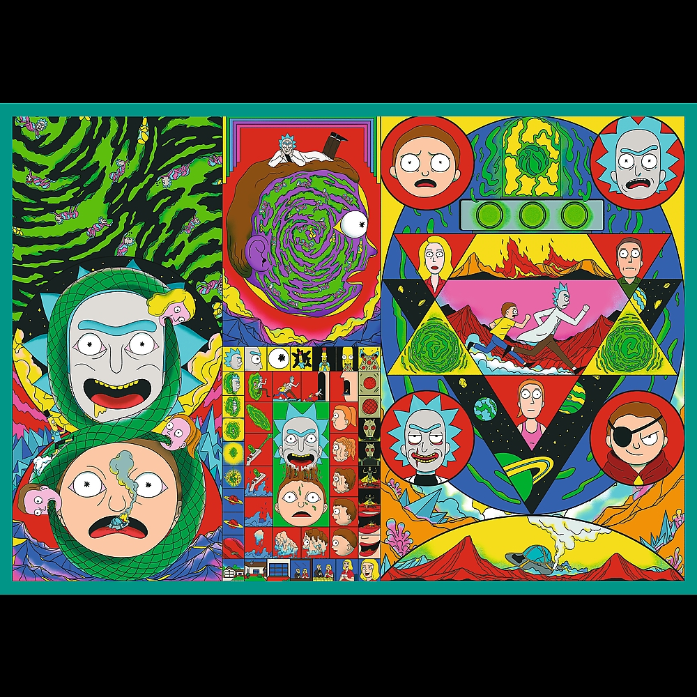 PUZZLE 4x250 Zakręcony świat Ricka_Morty_ego 13338