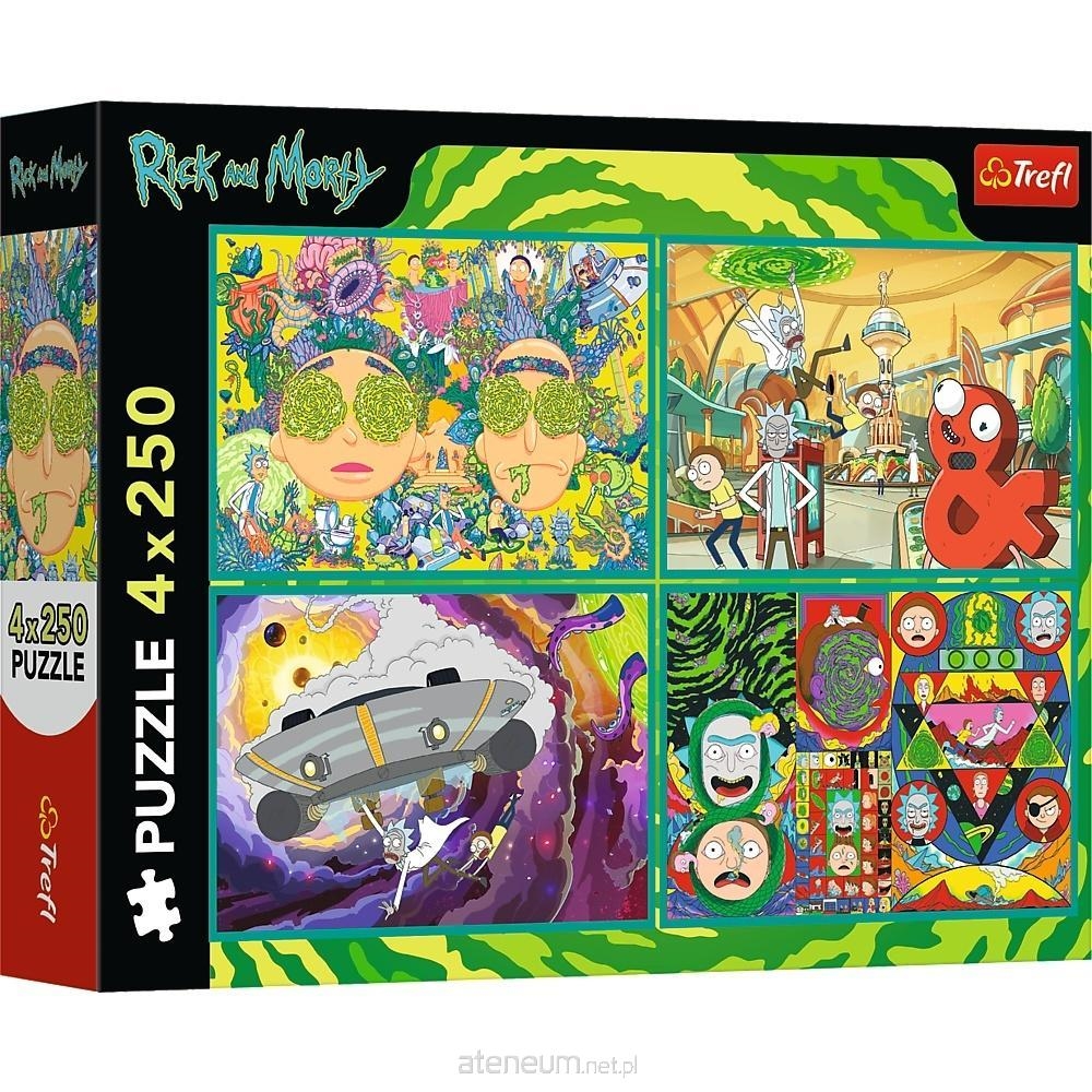 PUZZLE 4x250 Zakręcony świat Ricka_Morty_ego 13338