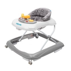 BABYMIX CHODZIK Z KIEROWNICĄ 43569 CIEMNOSZARY