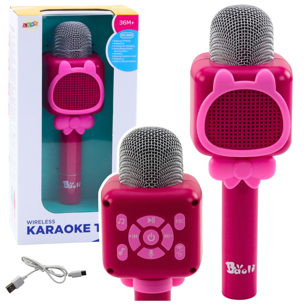 Mikrofon bezprzewodowy bluetooth różowy