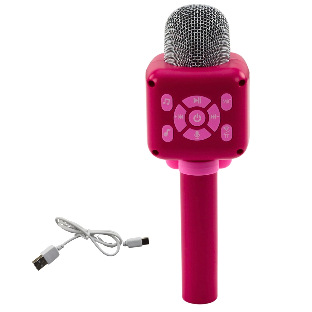 Mikrofon bezprzewodowy bluetooth różowy