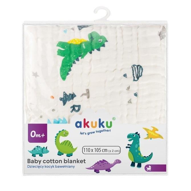 A0685 KOC / OTULACZ / RĘCZNIK 110x105 DINOZAURY