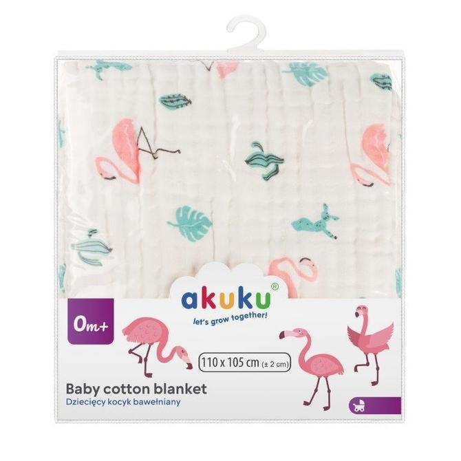 A0686 KOC / OTULACZ / RĘCZNIK 110x105 FLAMINGI
