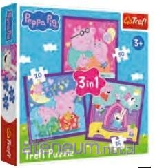 Puzzle 3w1 Zwyczaje świnki Peppy 34893