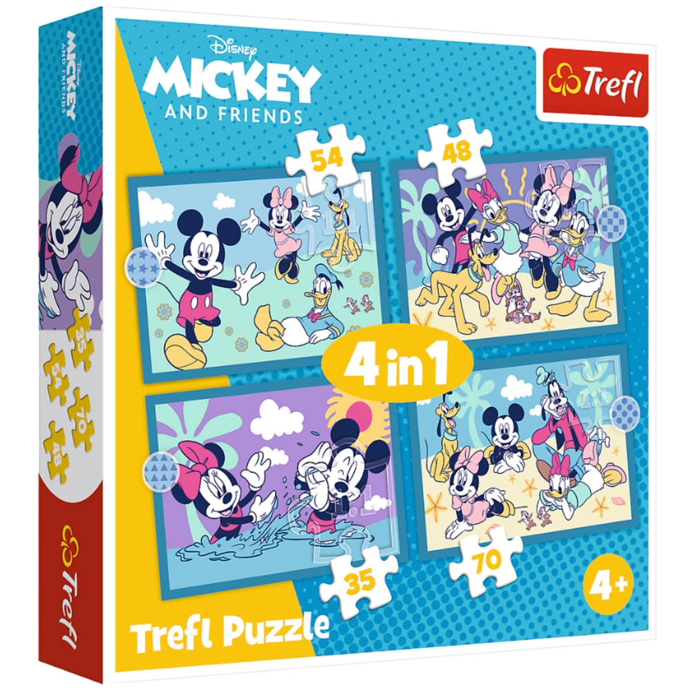 Puzzle 4w1 Zabawne zdarzenia Myszki Miki 34669