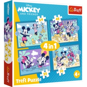 Puzzle 4w1 Zabawne zdarzenia Myszki Miki 34669