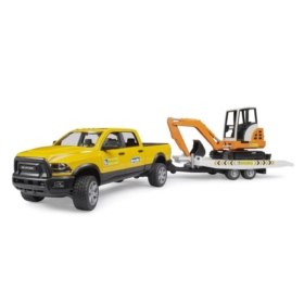BRUDER Dodge RAM 2500 serwis+przycz+koparka 02546