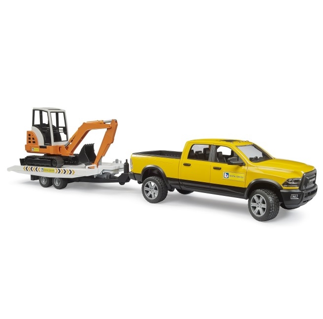 BRUDER Dodge RAM 2500 serwis+przycz+koparka 02546