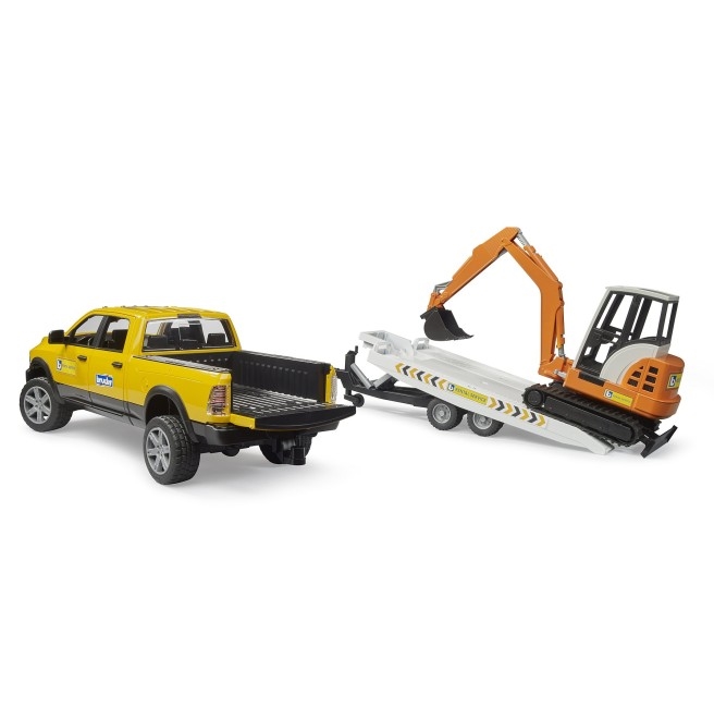 BRUDER Dodge RAM 2500 serwis+przycz+koparka 02546