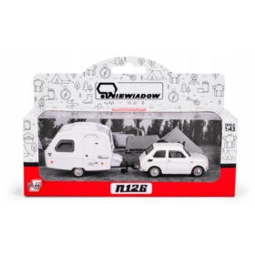 Fiat 126p + przyczepa Niewiadów Kemping biały