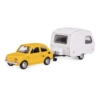 Fiat 126p + przyczepa Niewiadów Kemping żółty