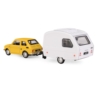 Fiat 126p + przyczepa Niewiadów Kemping żółty