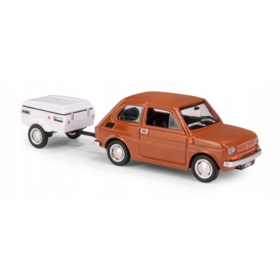 Fiat 126p + przyczepa Niewiadów Krótka brązowy