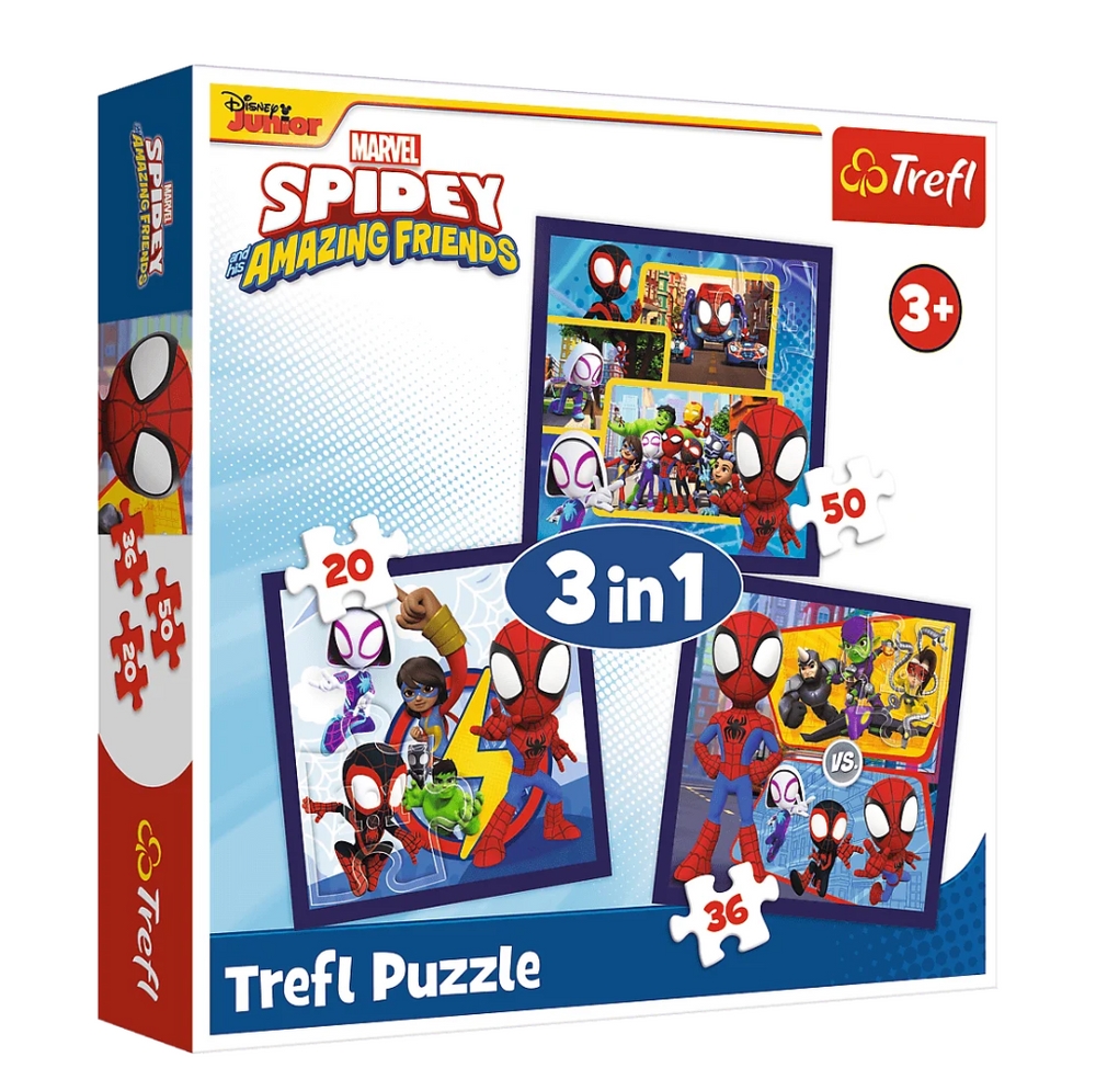 Puzzle 3w1 Pająki i dinozaury 34892