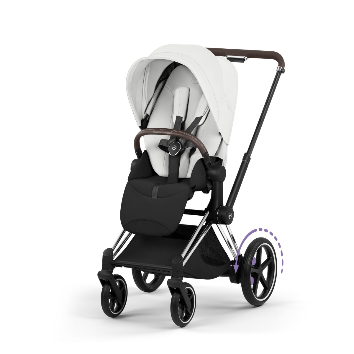 CYBEX E-PRIAM 5.0 STYLE OFF WHITE CHROME BROWN 2W1