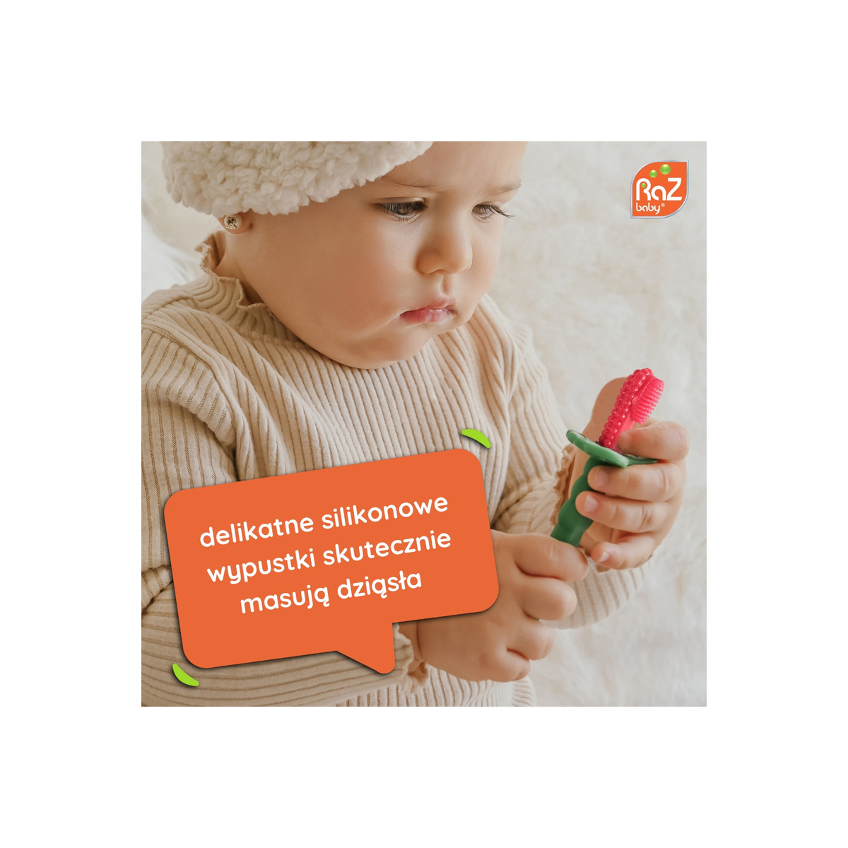 RAZBABY SZCZOTECZKA SILIKONOWA NA ZĄBKOWANIE