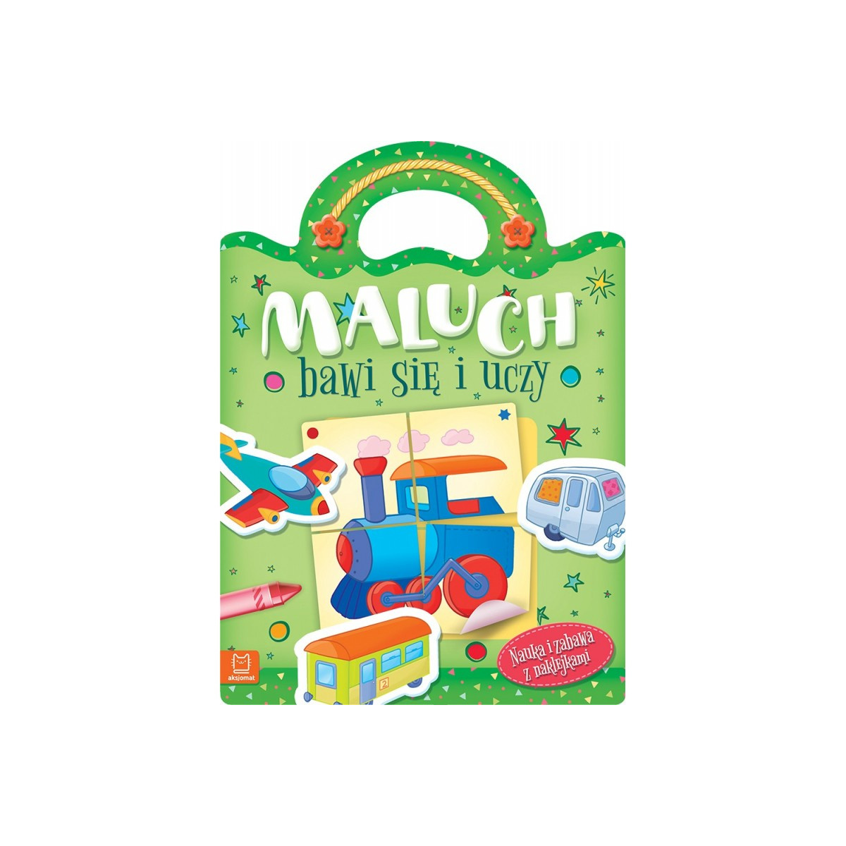 Maluch bawi się i uczy. Nauka i zabawa z naklejkam
