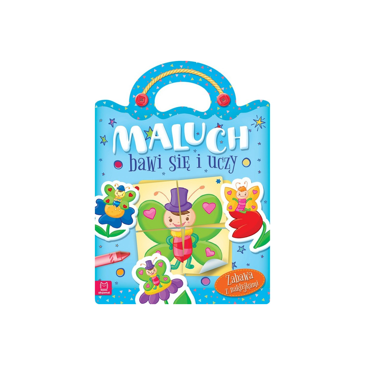 Maluch bawi się i uczy. Zabawa z naklejkami