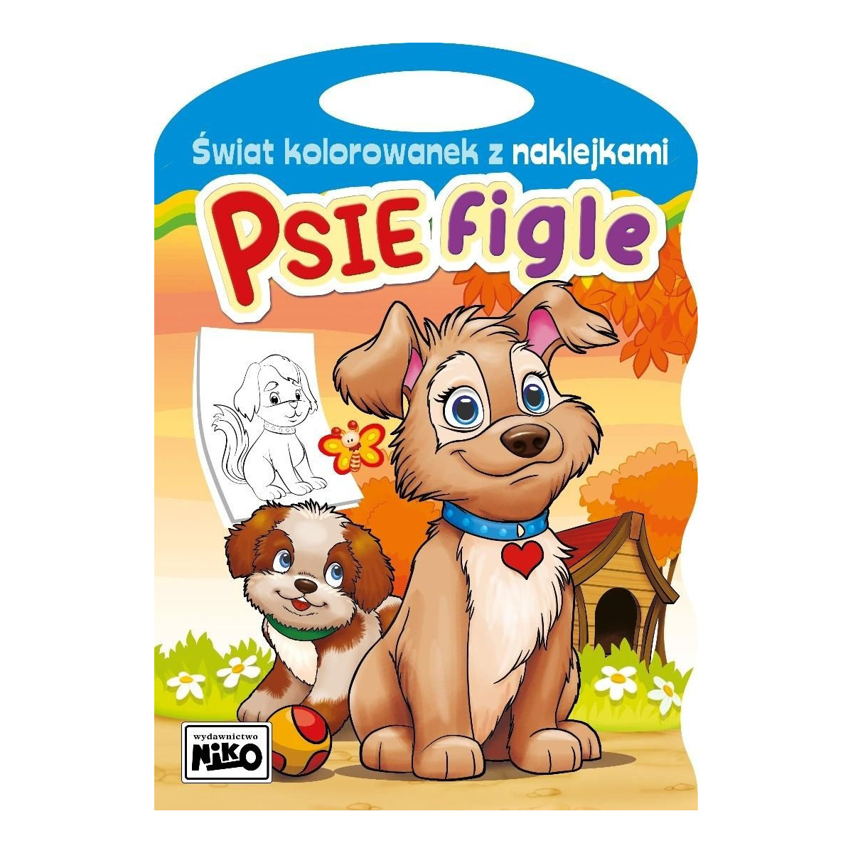 Świat kolorowanek z naklejkami. Psie figle