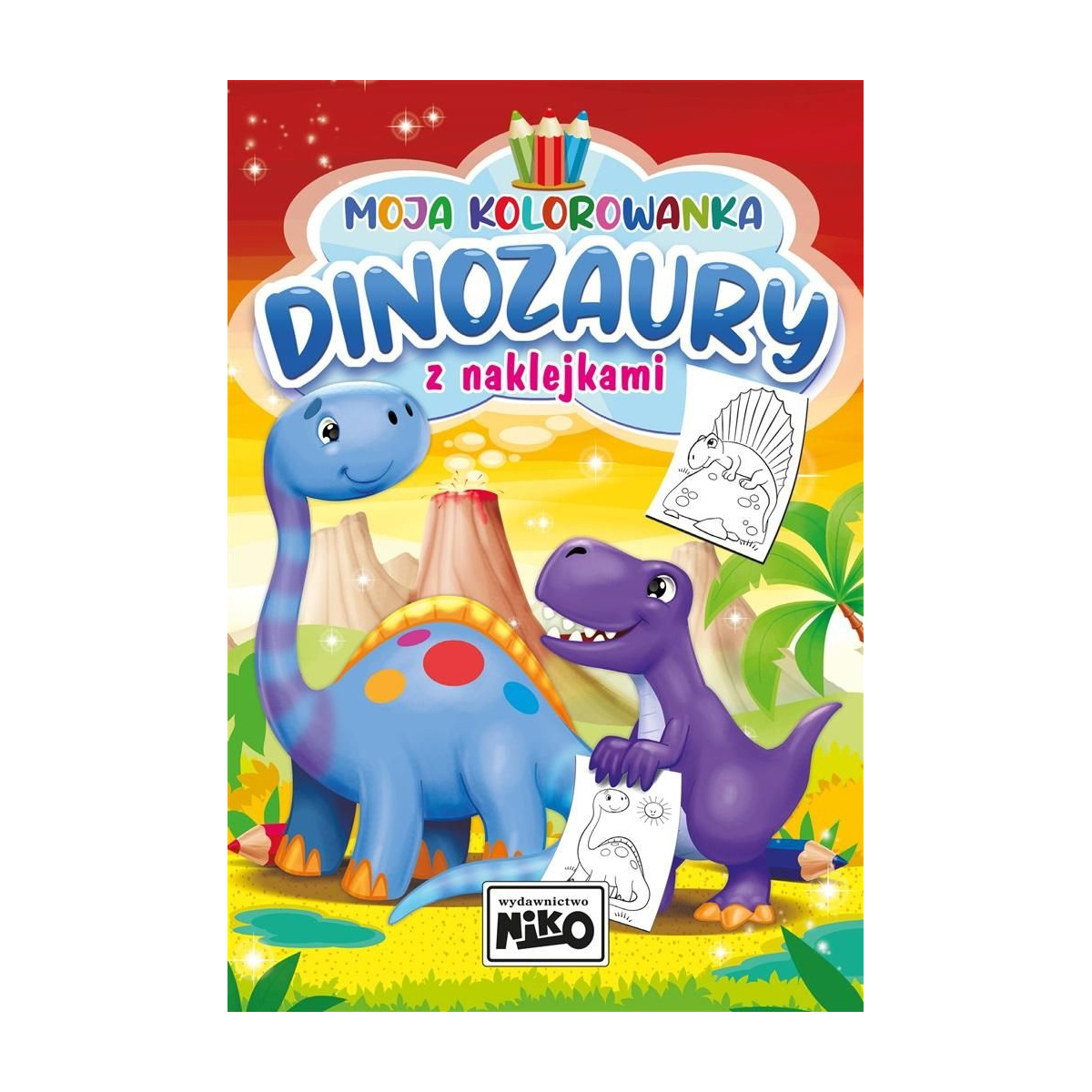 MOJA KOLOROWANKA Z NAKLEJKAMI DINOZAUR