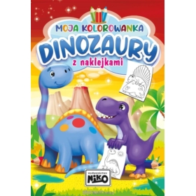 MOJA KOLOROWANKA Z NAKLEJKAMI DINOZAUR