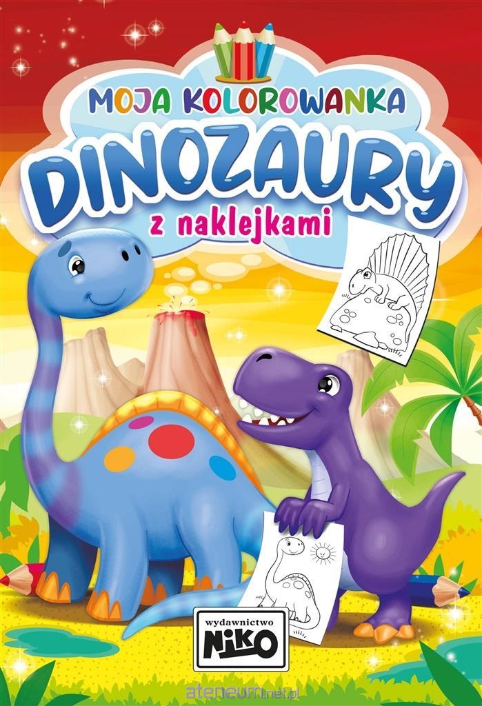 MOJA KOLOROWANKA Z NAKLEJKAMI DINOZAUR