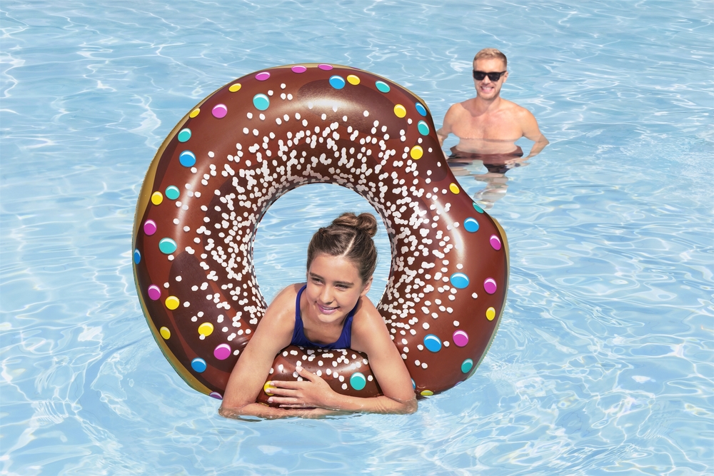 Koło Do Pływania Donut Pączek Brązowy 107 cm Bestw