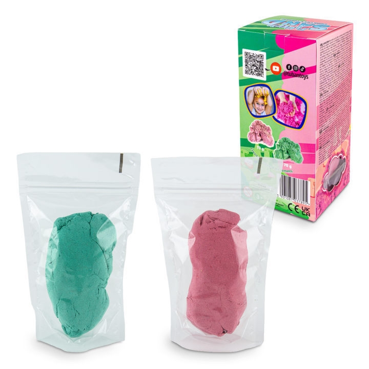 TUBAN piasek Fluffy róż/ziel 2x70g TU3789 37895