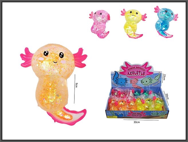 Aksolotl do ściskania 9cm 4-kol HPB01 50387