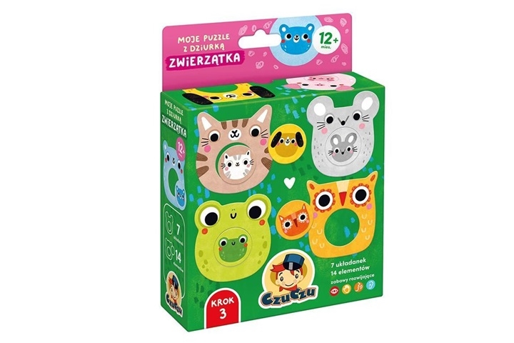 CzuCzu Moje puzzle z dziurką Zwierzątka 12m+ 93761