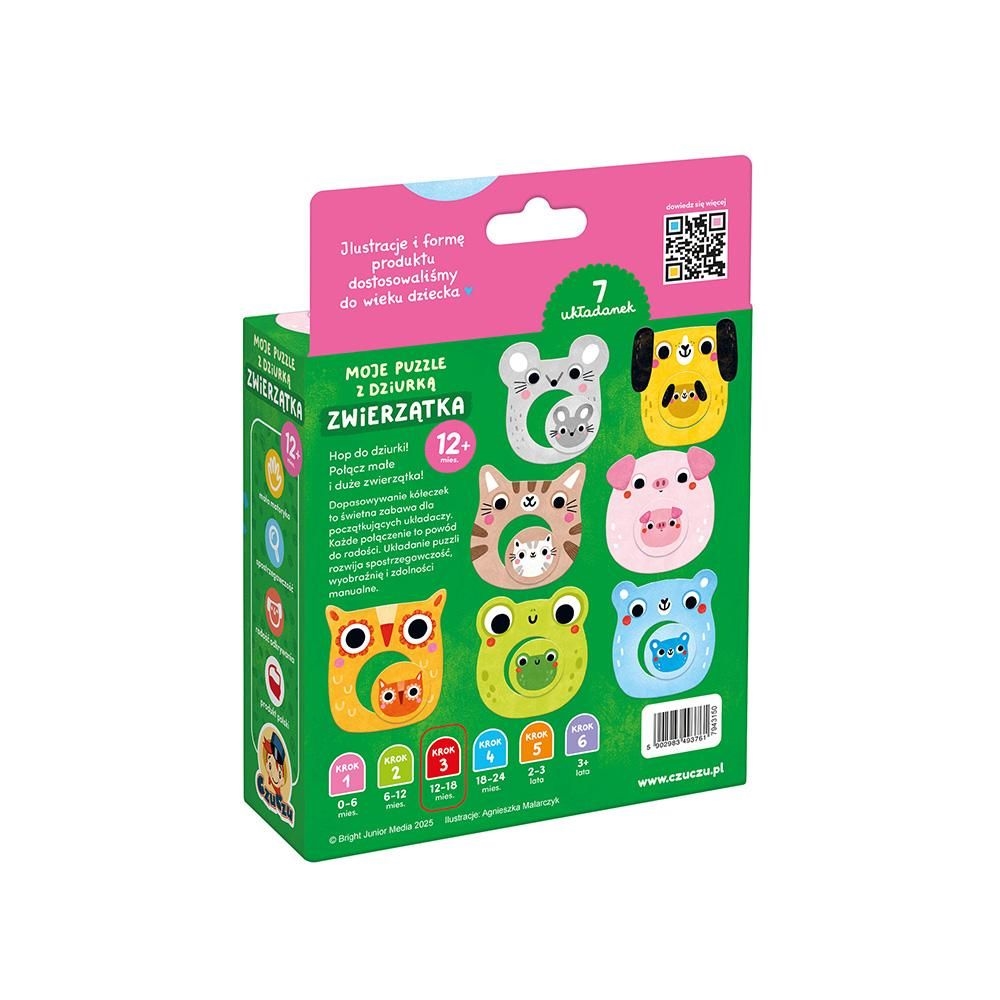 CzuCzu Moje puzzle z dziurką Zwierzątka 12m+ 93761