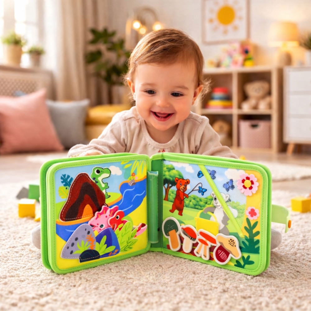 Książeczka Edukacyjna Sensoryczna Filcowa 3D Dziki
