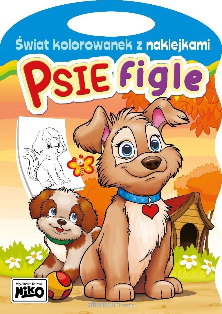 Świat kolorowanek z naklejkami. Psie figle