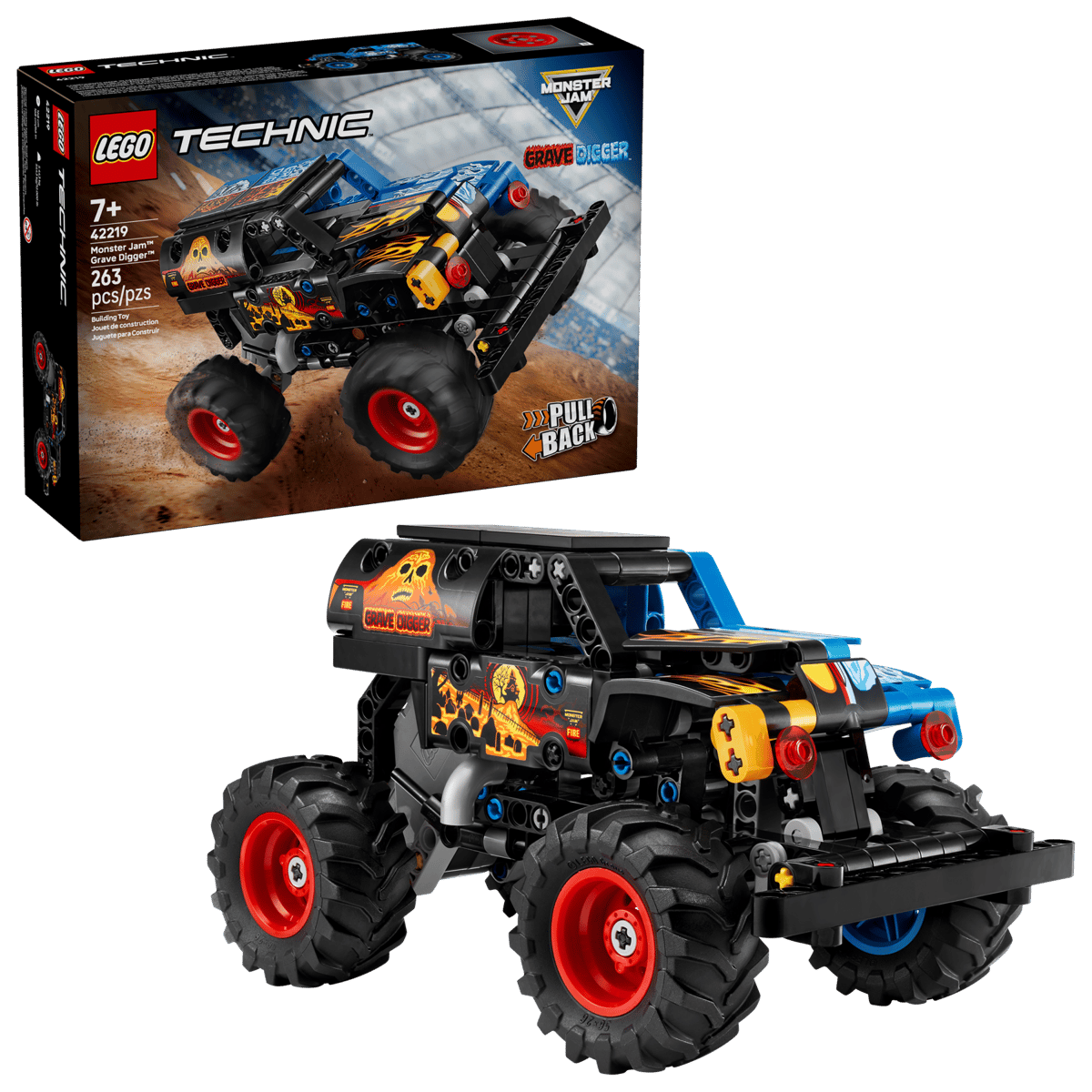 LEGO TECHNIC 42219 MONSTER JAM GRAVE DIGGER OGIEŃ