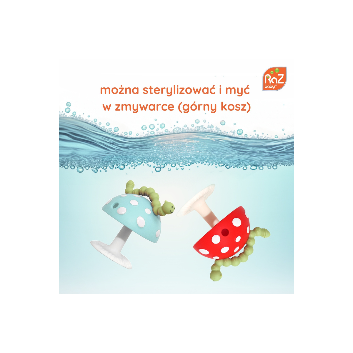 RAZ BABY GRYZAK CHOMPY Z PRZYSSAWKĄ CZERWONY