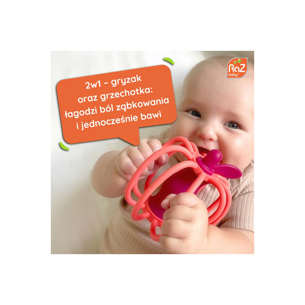 RAZ BABY GRYZAK I GRZECHOTKA 2W1 JABŁKO
