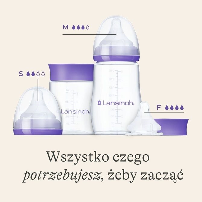 LANSINOH ZESTAW STARTOWY BUTELKA 160ML+240ML