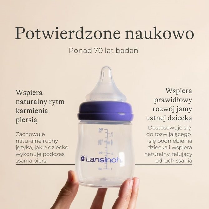 LANSINOH BUTELKA DO KARMIENIA +NW SMOCZEK 160 ML