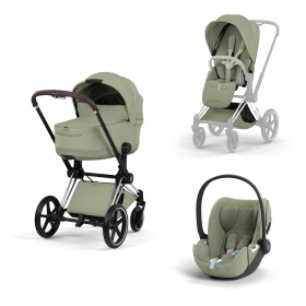 ZESTAW PRIAM 5.0 CHROME BROWN STYLE 3W1 SAGE GREEN
