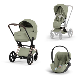 ZESTAW PRIAM 5.0 ROSE GOLD STYLE 3W1 SAGE GREEN