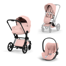 ZESTAW PRIAM 5.0 MATT BLACK STYLE 3W1 PEACH PINK