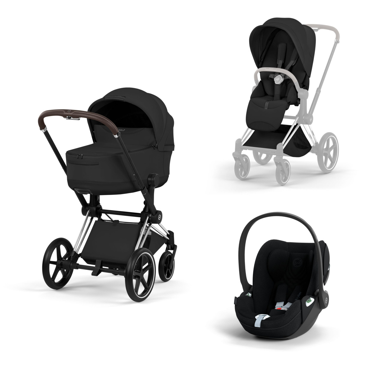 ZESTAW PRIAM 5.0 CHROME BROWN 3W1 STYLE SEPIA BLACK