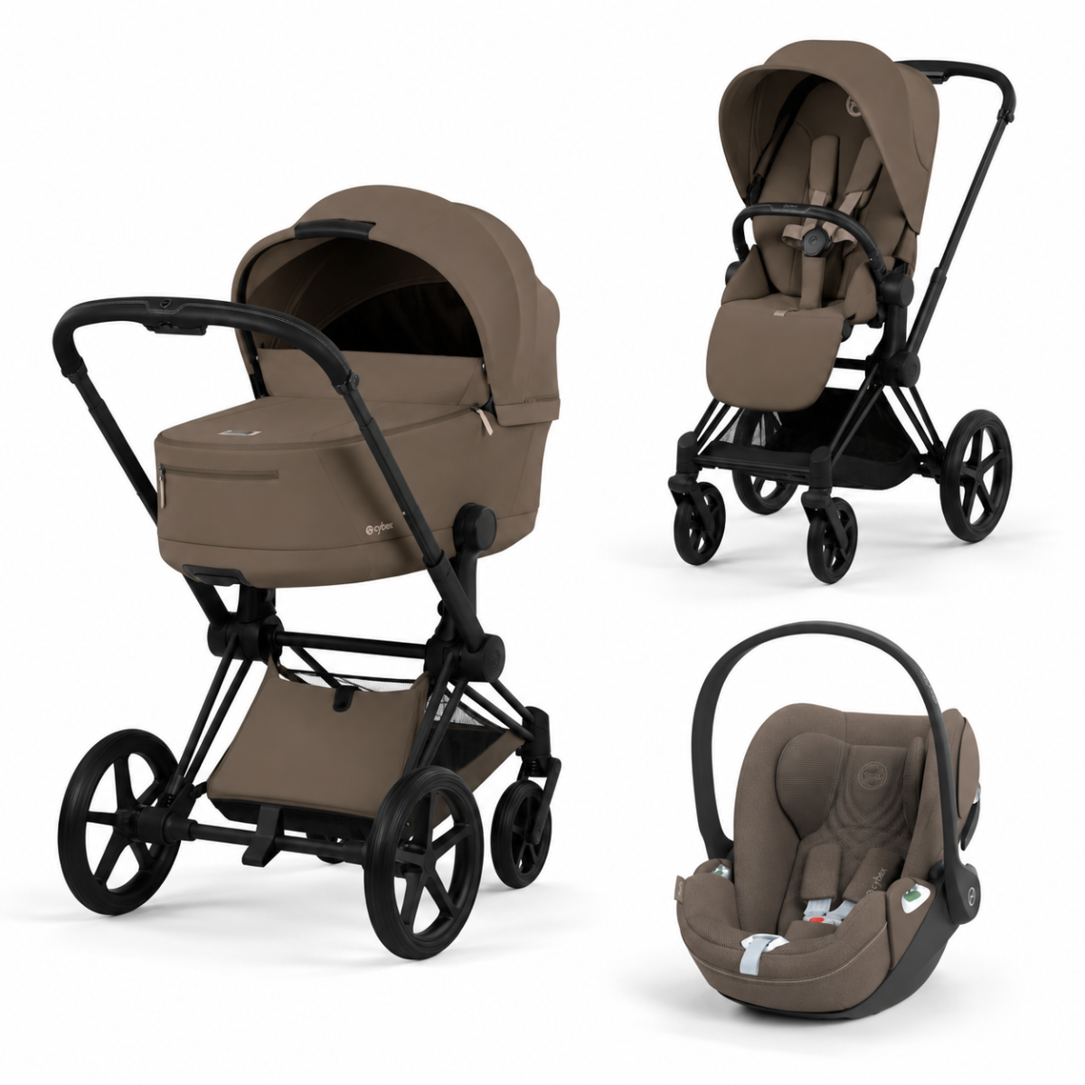ZESTAW PRIAM 5.0 MATT BLACK COMFORT 3W1 COCONUT BROWN