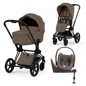 ZESTAW PRIAM 5.0 MATT BLACK COMFORT 4W1 COCONUT BROWN