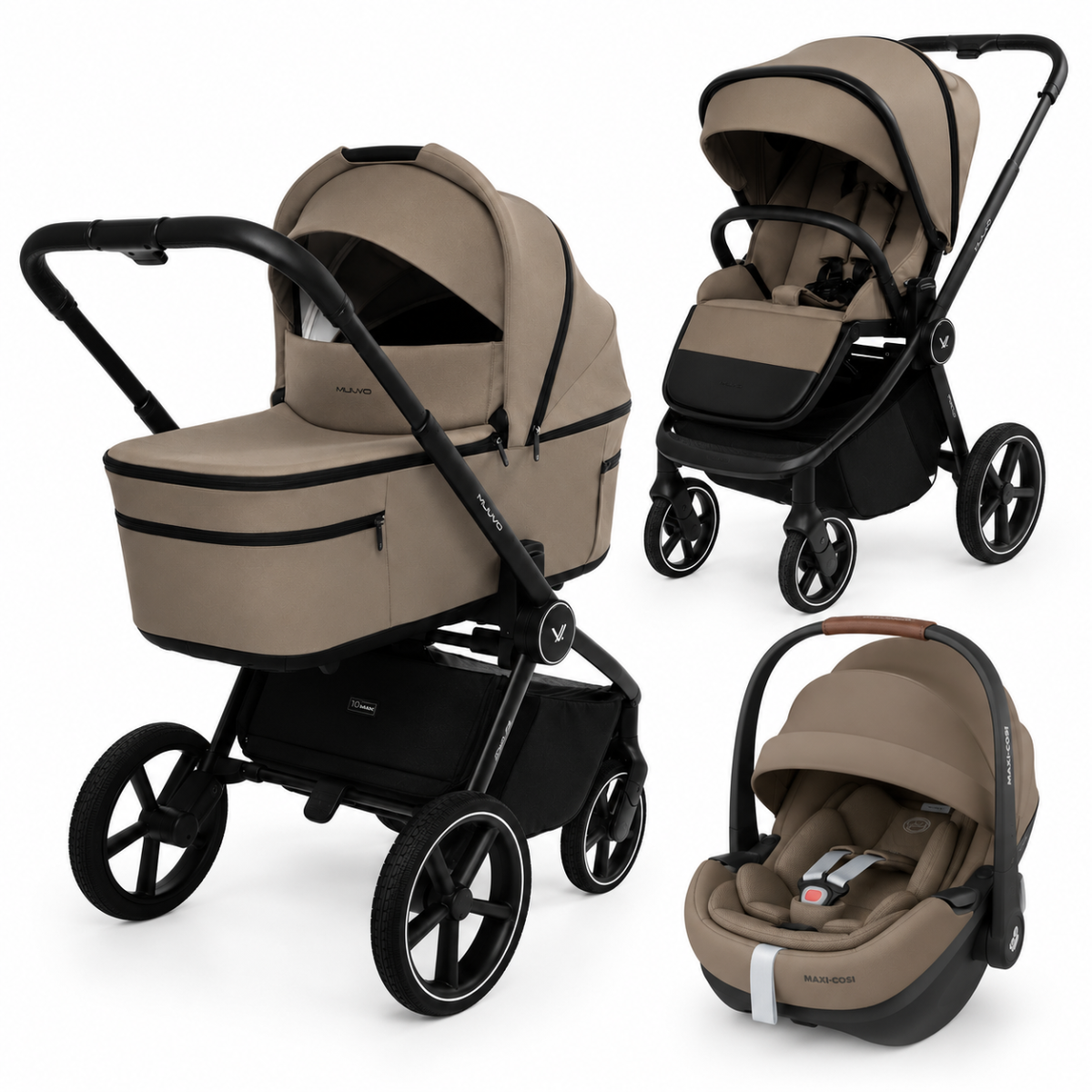 MUUVO FOLD MOKKA 3W1 + MAXI COSI PEBBLE PRO2
