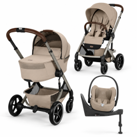 BALIOS S LUX FOLD ALMOND BEIGE 4W1 + CLOUD T PLUS + BAZA OBROTOWA