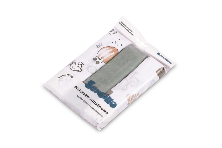 SENSILLO PIELUCHA MUŚLINOWA 60X80 3SZT EG-0002